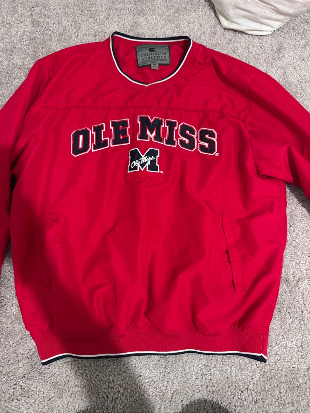 Vintage Ole Miss Red Pullover Windbreaker - Collegiate Athletics